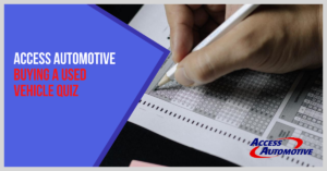 Image of a Scantron Quiz and a caption that reads Buying a Used Vehicle Quiz